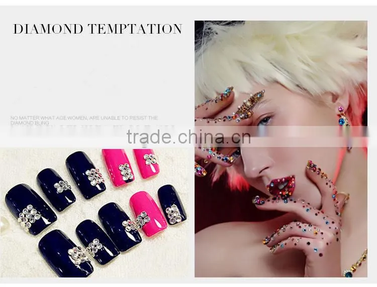strong quality heart design shining rhinestone and zircon metal jewelry for DIY nail art