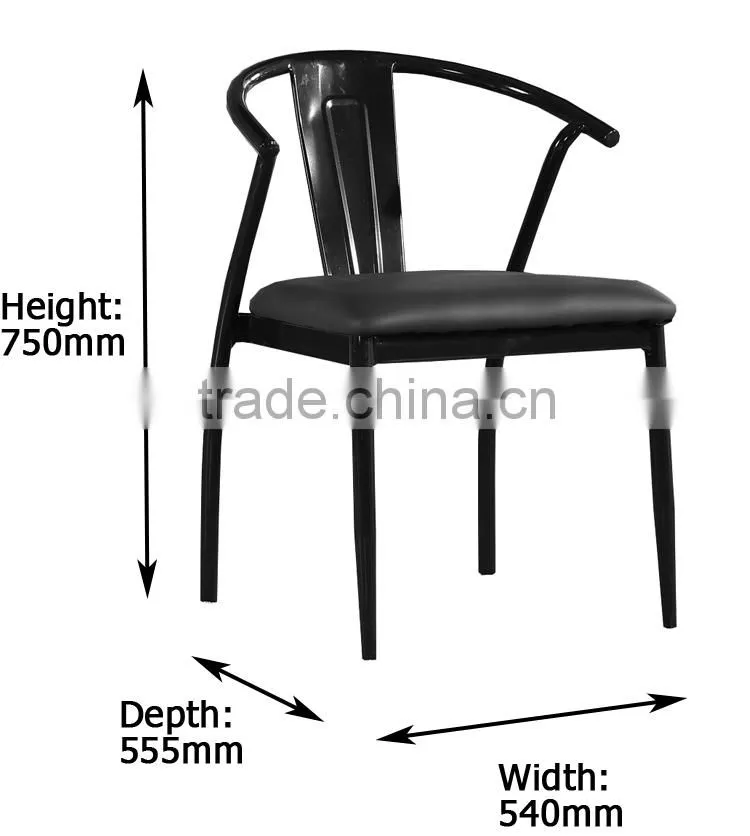 Classical designer leather chair metal frame