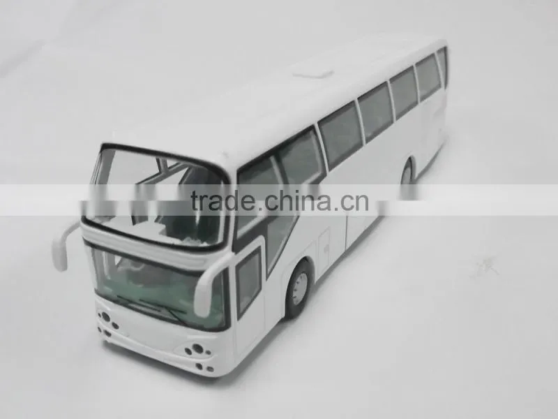 1:60 diecast metal airport pull back coach bus toy