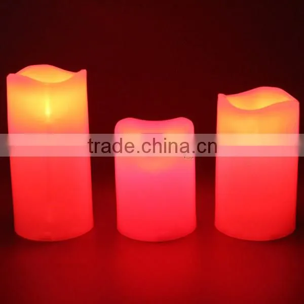 3Pcs Flameless LED Candle Light Colors Changing Candle with Remote Control