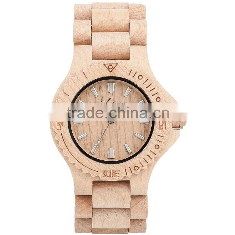 2015 Man Wooden Watch With Maple case And Japan movement