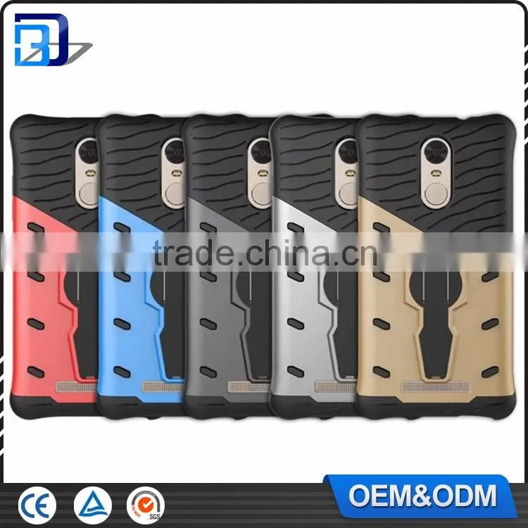 Low Price Mobile Phone Accessories TPU+PC Hybrid Armor Case For Xiaomi Redmi Note 3 Cover With Kickstand Paypal Accept