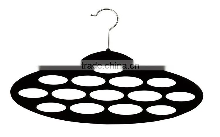 Oval Circles Velvet Flocked Scarf Hanger Organizer