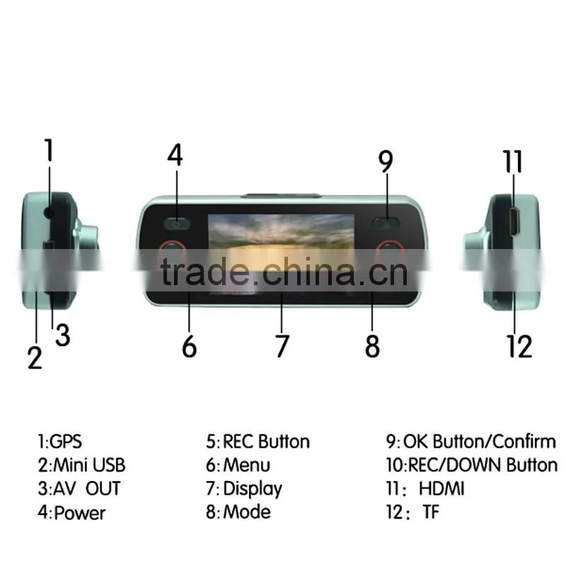 Original! full hd 1080p G-sensor/H.264 car electronics accessories/HDMI car dvr recorder with gps