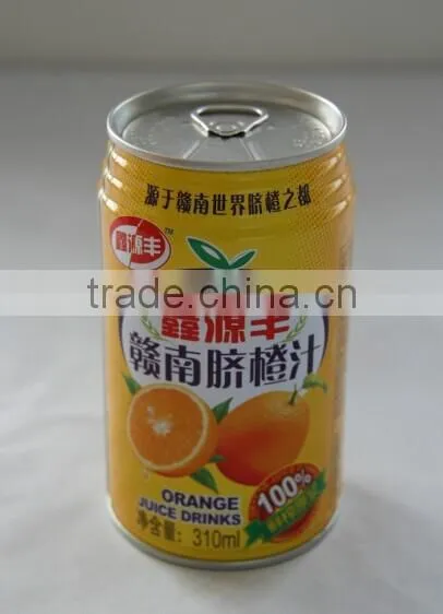orange juice beverage in can