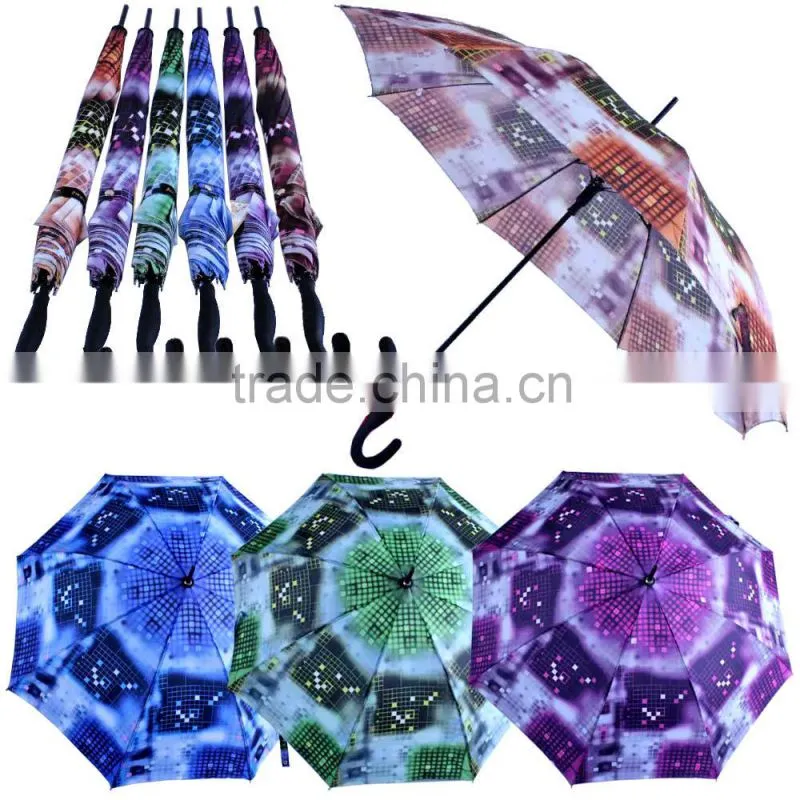 2015 photo print umbrella / full color printed umbrella / travel scenery advertising umbrella