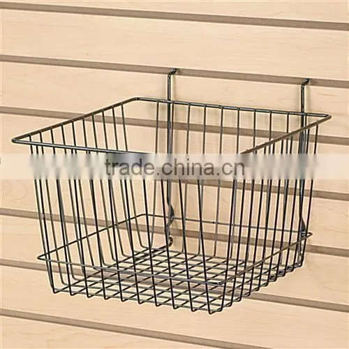 Slatwall/Gridwall Wire Basket,Metal Hanging Wire Basket
