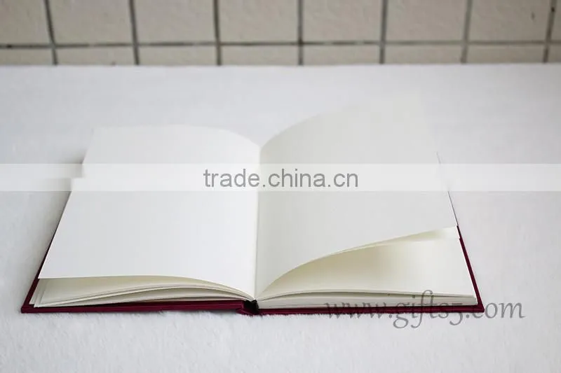 Elegant red violet Silk Covor Wedding Guest Book with you own photo