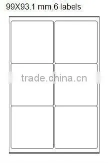 Self Adhesive White Shipping Label 99x93.1mm