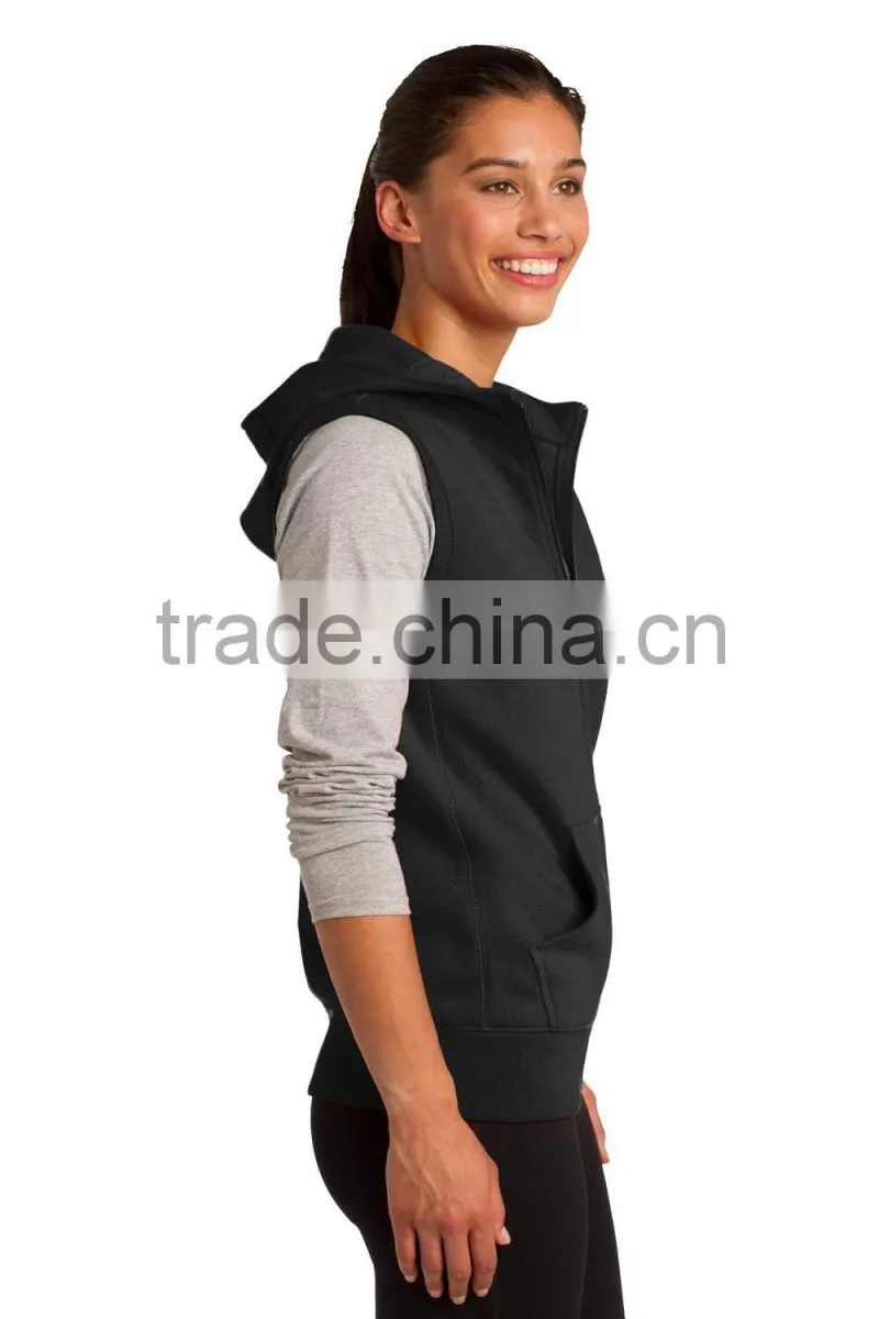 Women sports jacket vest with hood