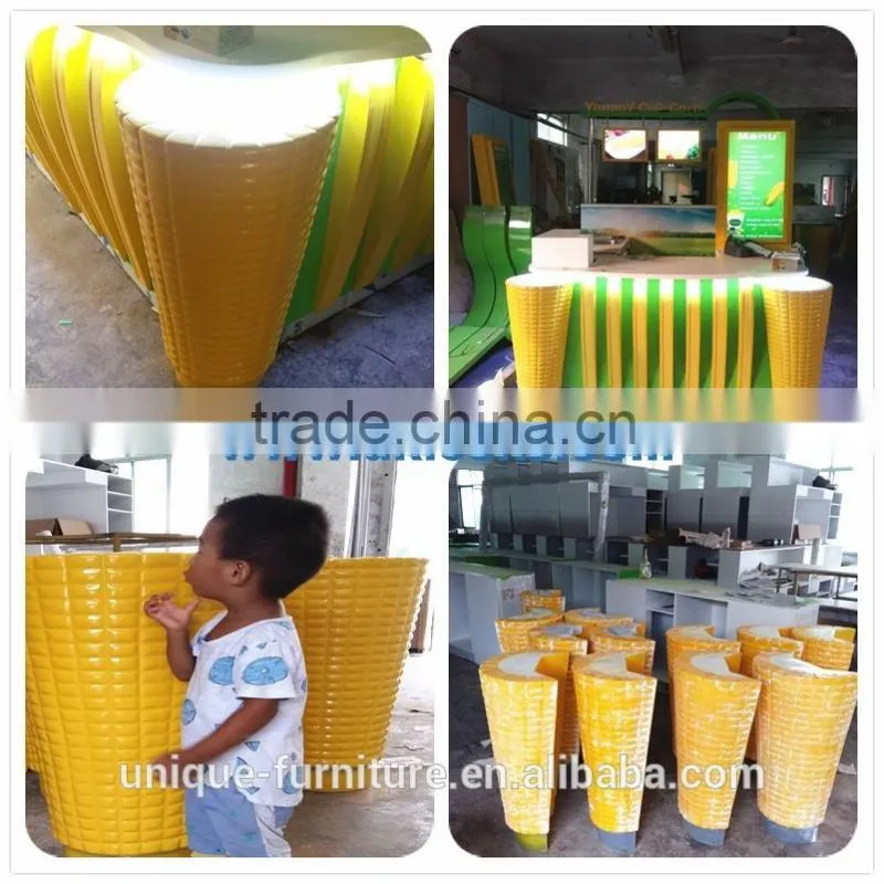 Newly design cup corn kiosk in shopping mall