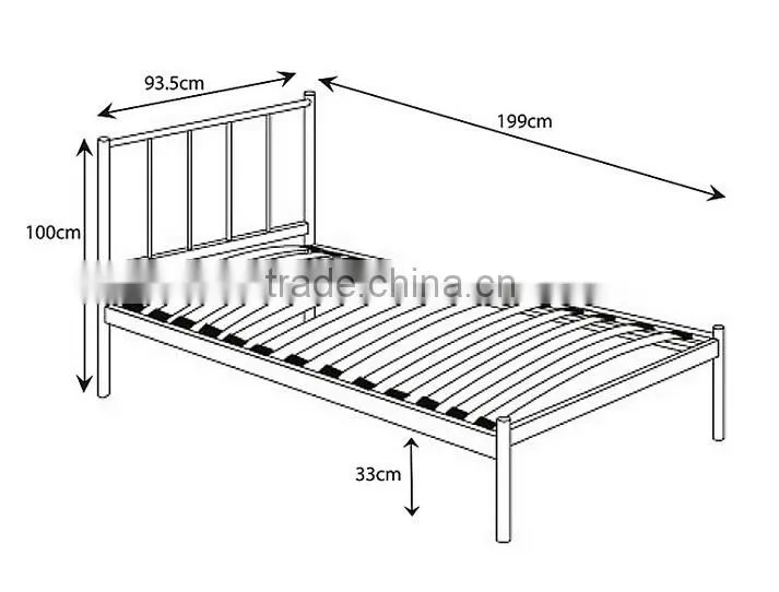 Classic style metal bedstead kids guest bed foshan furniture