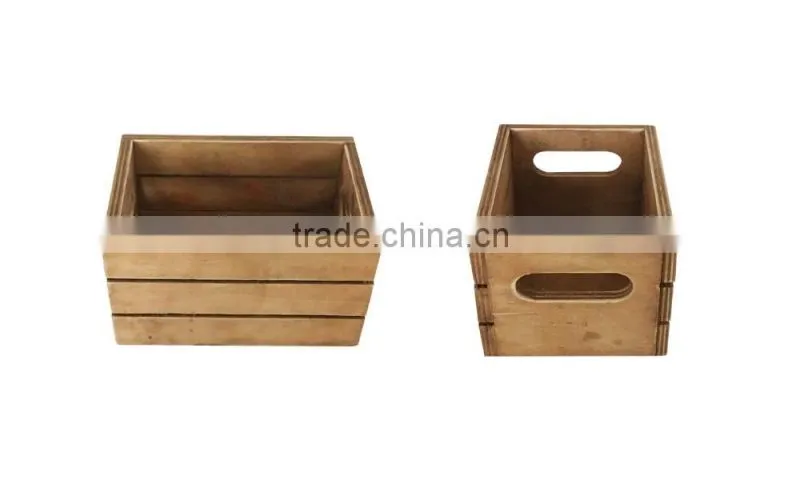 Wood storage box home with handle hole nature color Decoration mini size collection box on the desk wood box for sales gifts