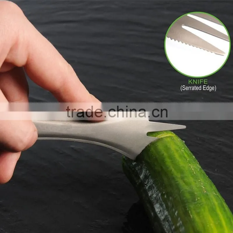 3 in 1 Titanium Spork, Titanium Spoon for Titanium Camping