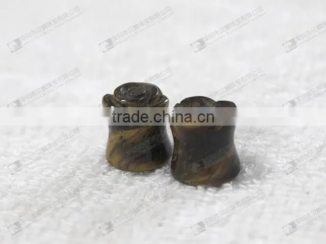 Body piercing jewelry tiger eye stone ear plugs