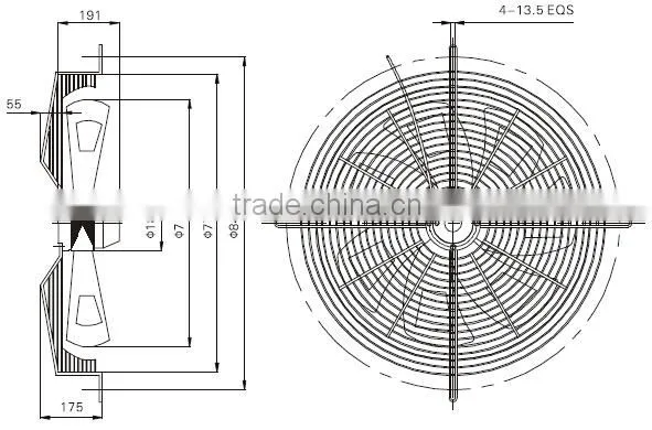 710mm industrial axial fan motor with AC