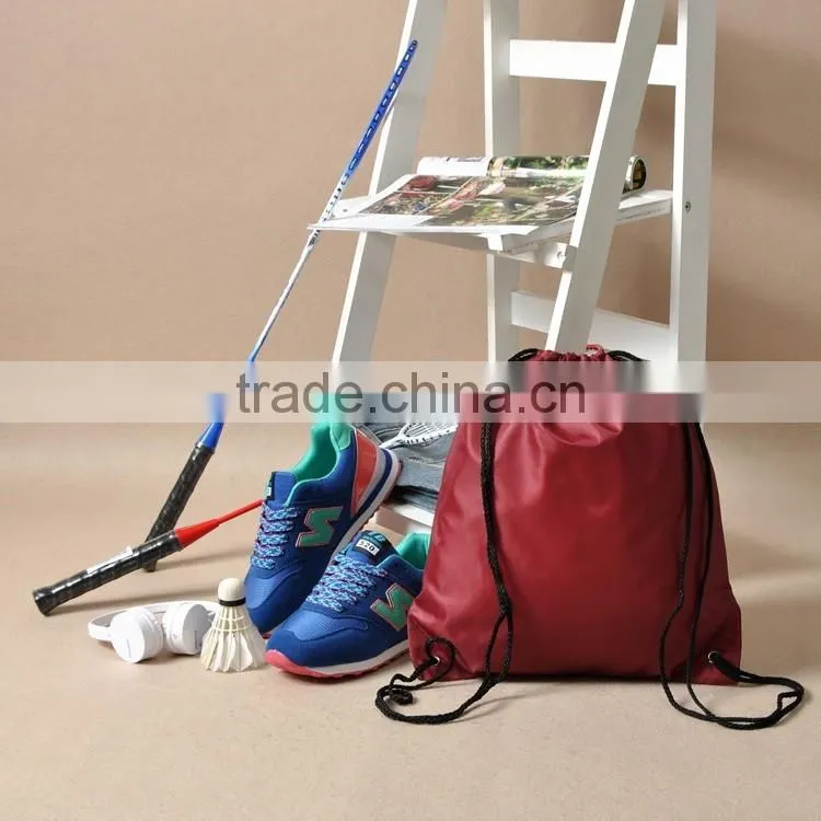 Logo printable 210T Nylon sports shoes bag riding Backpack waterproof drawstring backpack