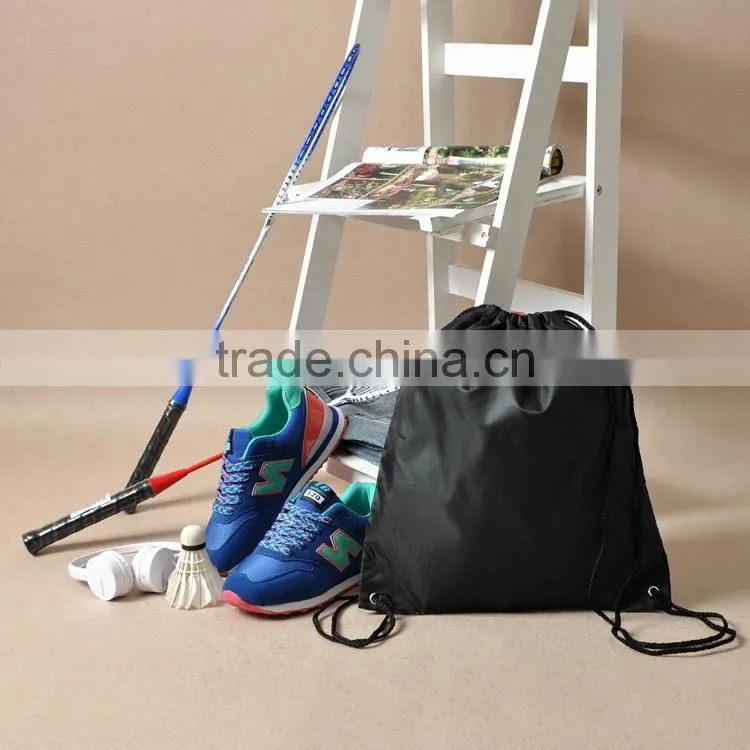 Logo printable 210T Nylon sports shoes bag riding Backpack waterproof drawstring backpack