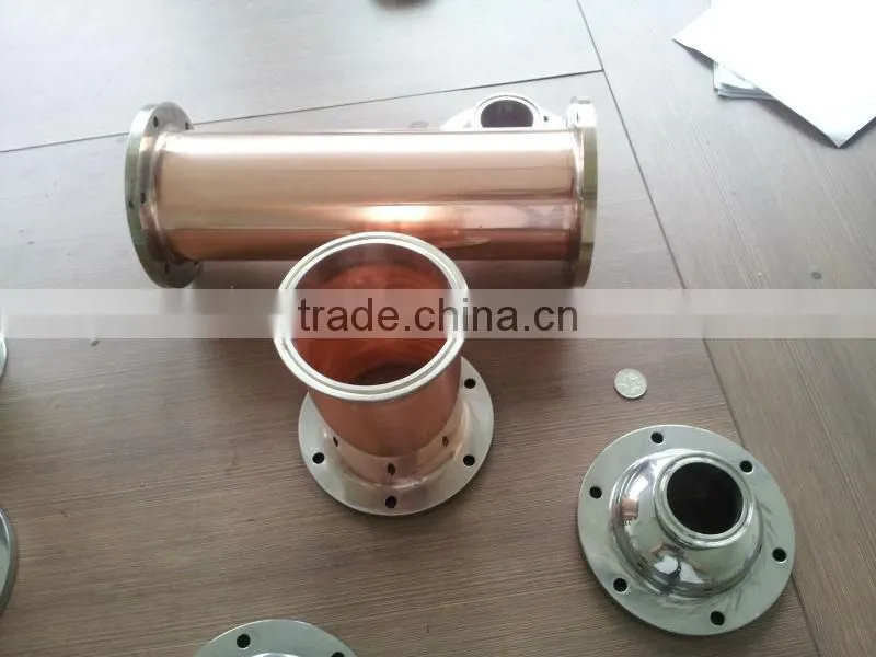 red copper column in distillation equipment for vodka