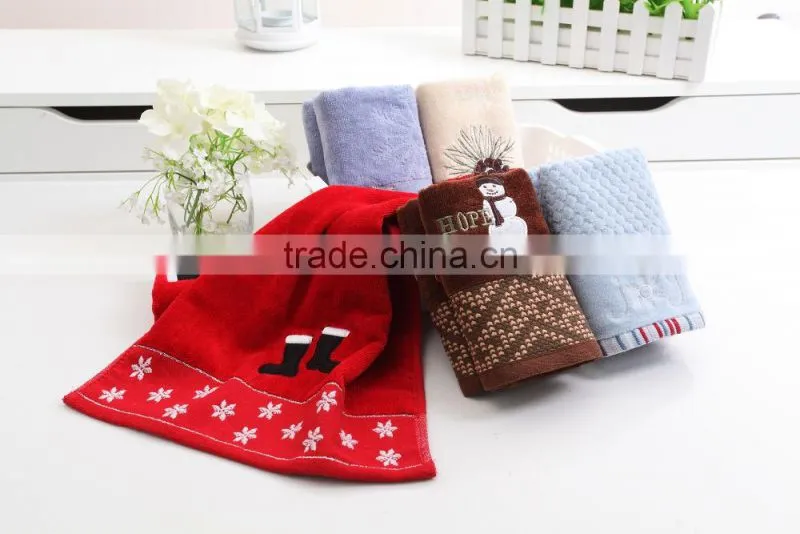high quality cotton baby face towel with christmas cartoon pattern towels