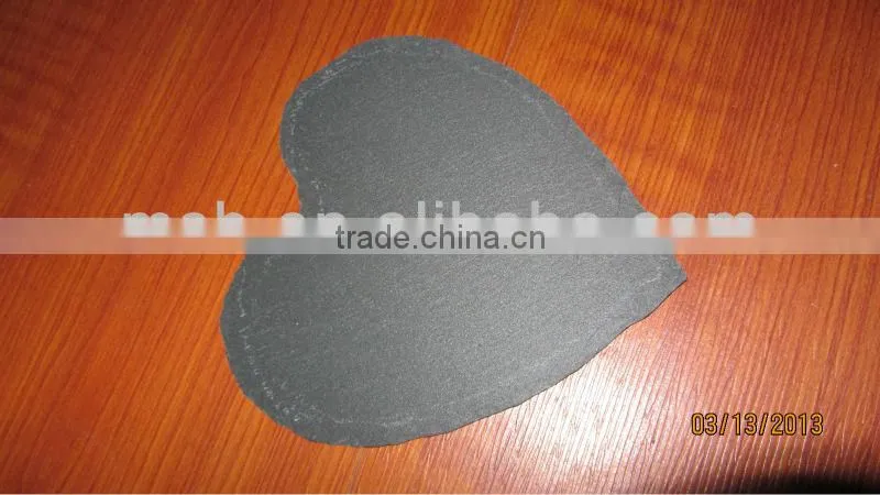 JiuJiang quarry round black natural slate stone coaster