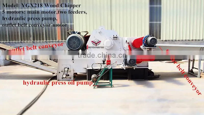 Tractor Wood Chipper , PTO driven, two hydraulic feeding rollers, CE approved