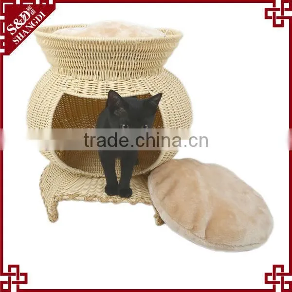 Eco-friendly handmade durable cheap wicker cat house
