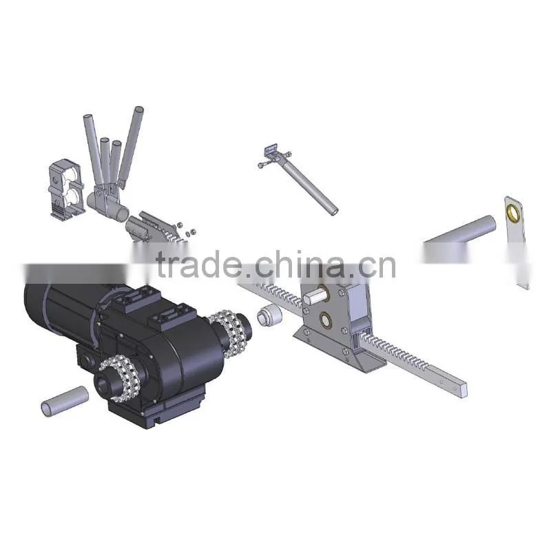 Greenhouse accessories rack and pinion