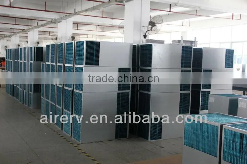 air to air conditioning exchange core for fluid bed for heat recovery