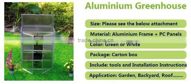 Easily installed Walk-in UV-coating PC Small Garden Greenhouse for Heat Insulation