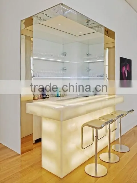 EUROPEAN STYLE BACKLIT ONYX COUNTERTOPS FOR BAR RECEPTIONS