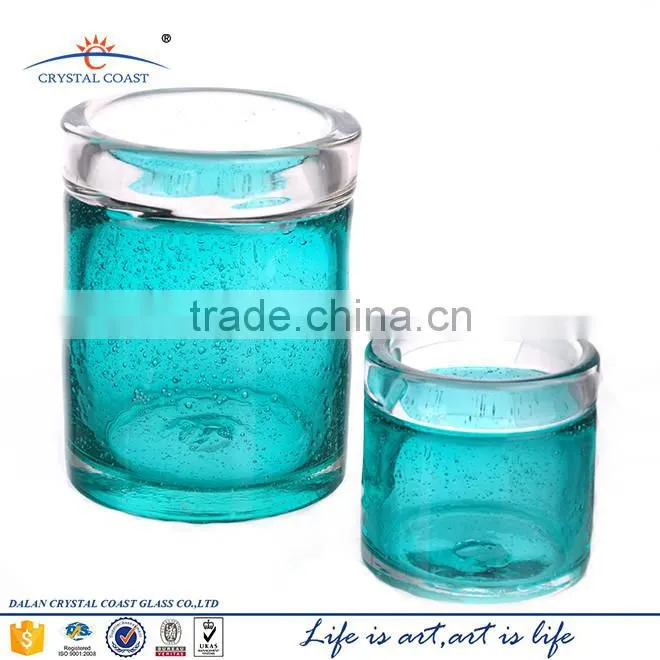 bubble style tea light glass candle shade; hand blown candle glass jar shade