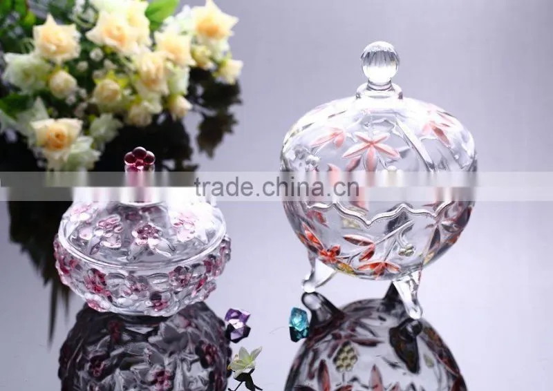 Glass sugar container,glass sugar bowl with lid