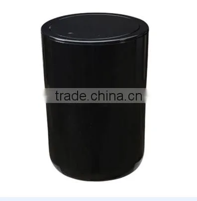 Store More Simple Black Round Plastic Garbage Bin