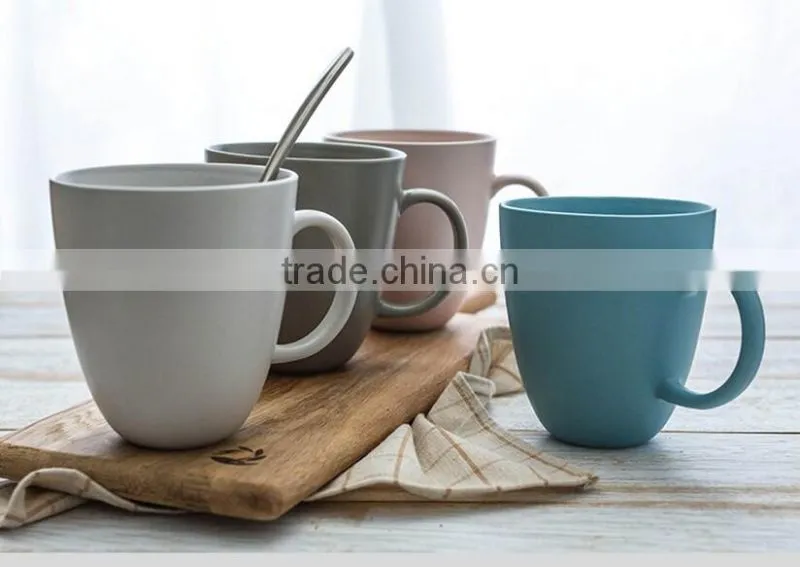 500ml matte ceramic mug with handle