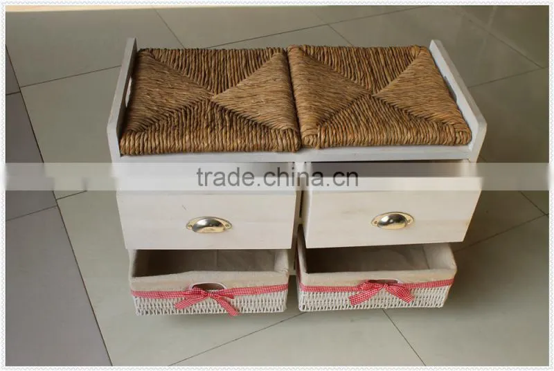 Antique high quality handmade decorative white wooden cabinet with drawer