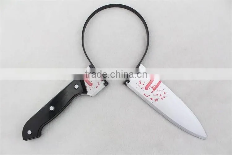 Halloween Bloody Knife Headband bayonet thru head