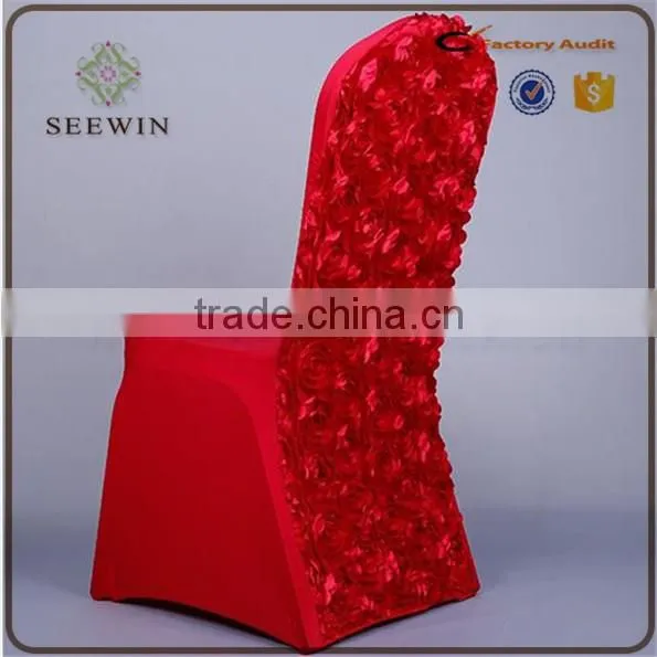 solid white rosette chair cover wedding