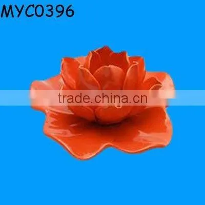 Ceramic lotus flower decoration candle stand