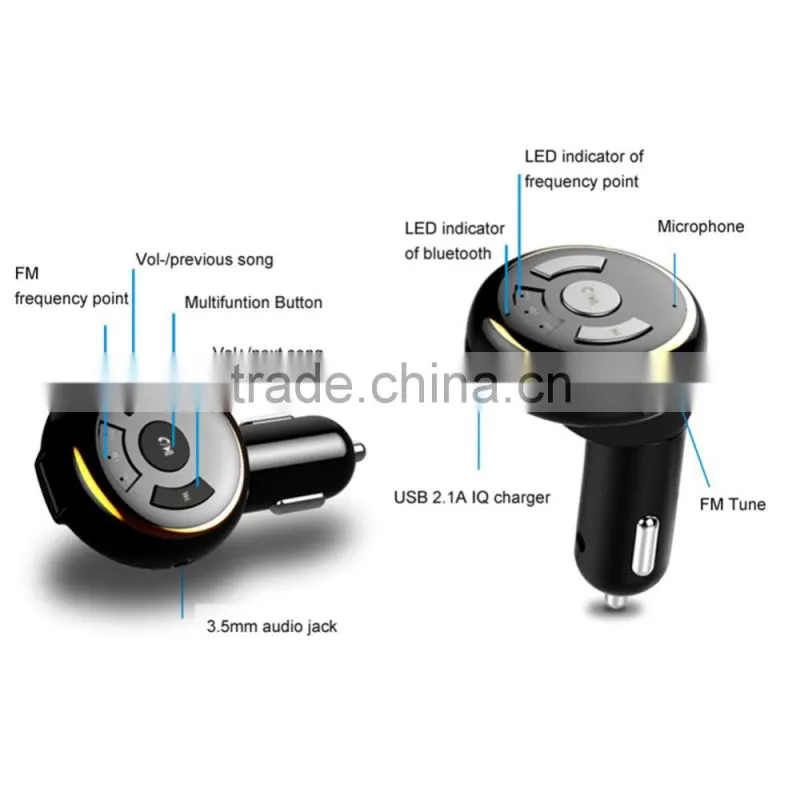 2017 hot sale bluetooth hands-free 3.5mm car receiver stereo bluetooth with FM transmitter