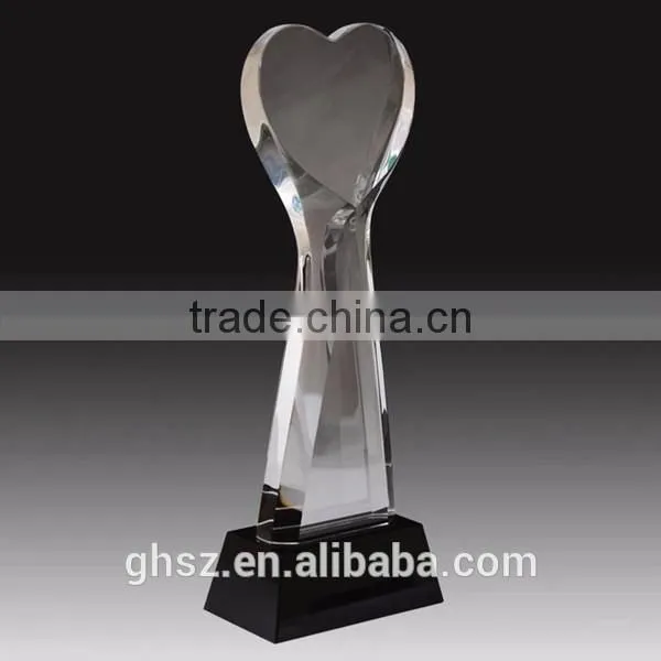 Custom craft gifts blank k9 heart crystal awards