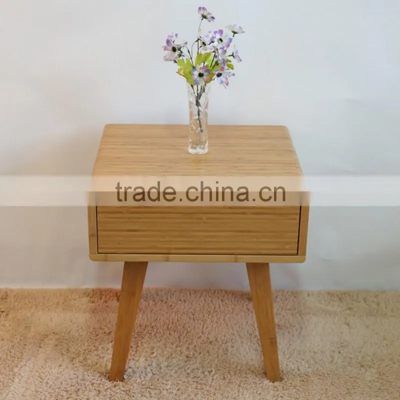 Home bamboo furniture living room corner sidetable with drawer