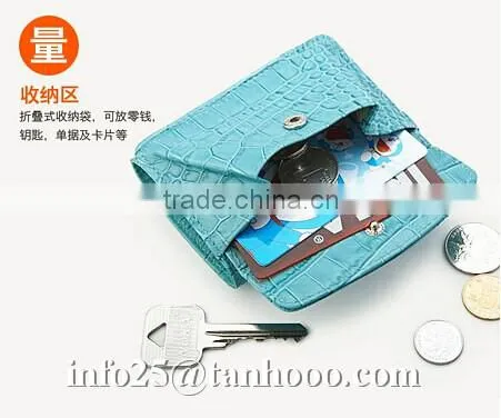 Sexy small clip/sexy crocodile cute leather purse/leather coin bag