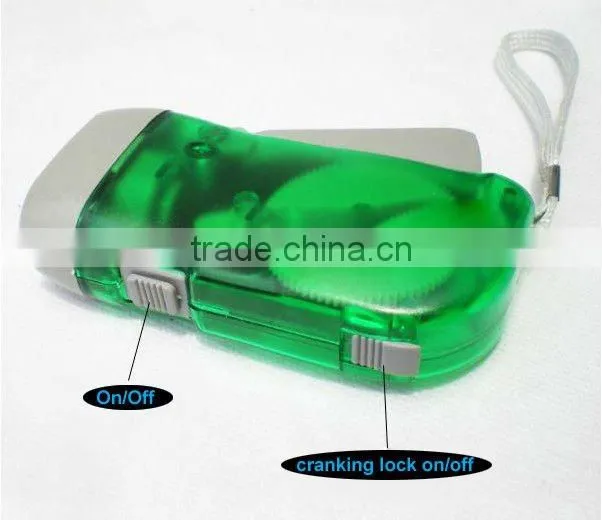 simple dynamo hand crank led flashlight