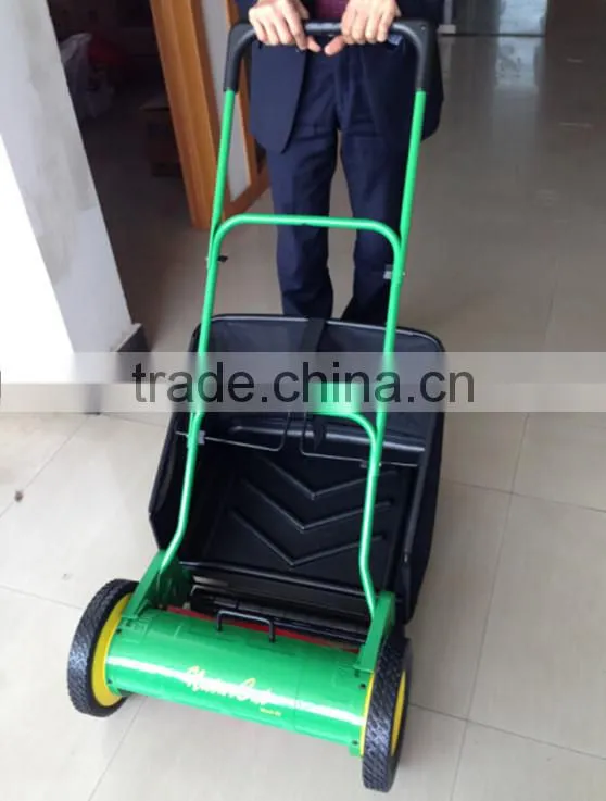 16"Alu Stand Hand Push Reel Lawn Mower with Grass box
