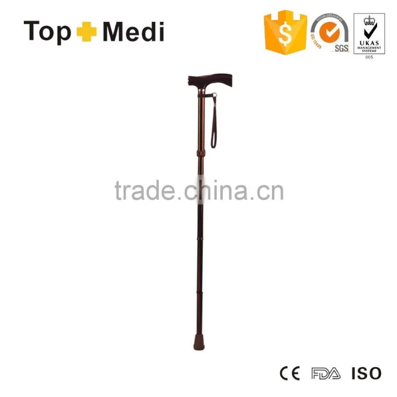Topmedi hot sales aluminum foldable walking stick