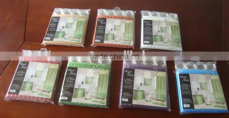 Ideas Bathroom Accessories Shower room set waterproof 3D EVA plastic shower curtain