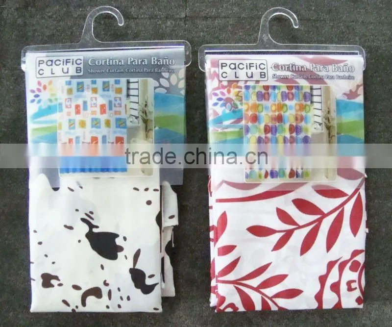 bright-colored shower curtain