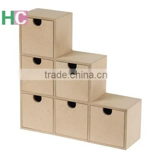 wooden box with drawers, mdf wood drawers
