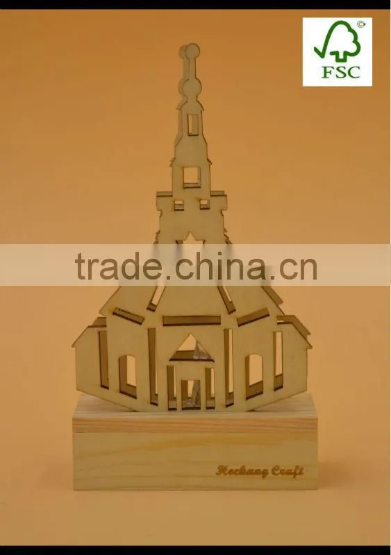2016 laser cutting wooden crafts , wooden christmas decor